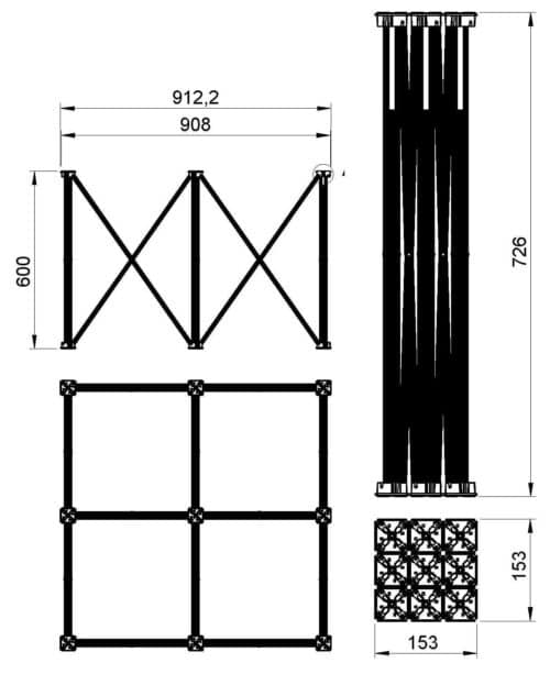 CONTEST PLTS-2X0.5 PLATEFORME 2M X 0.5M ANTIDERAPANT 750KG/M² NOIR